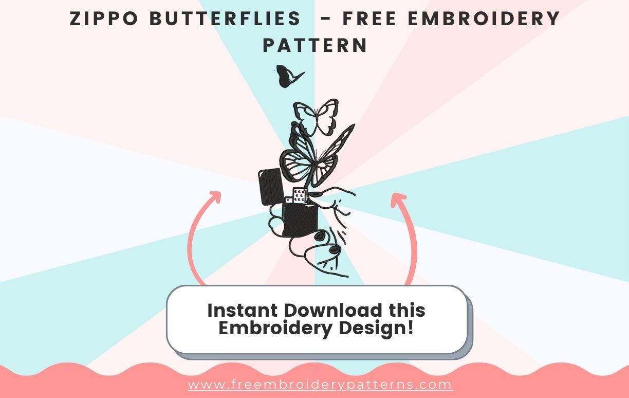 Zippo Butterflies Free Embroidery Design