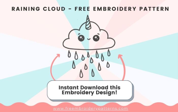 Raining Cloud Free Embroidery Design