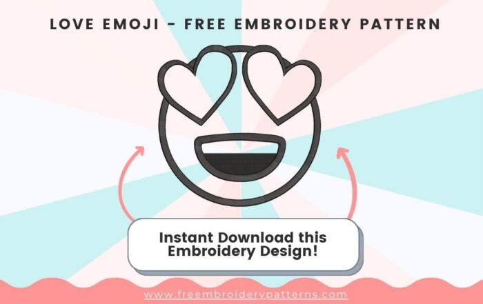 Love Emoji Face Free Embroidery Design
