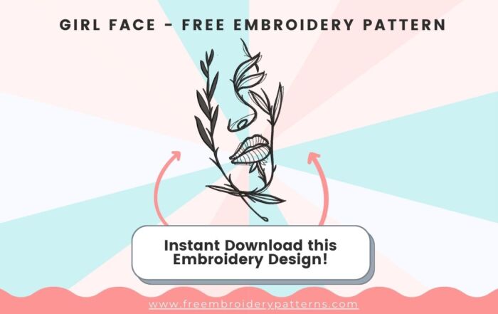 Girl Face Free Embroidery Design