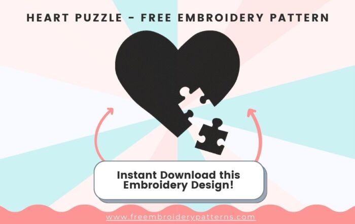 Black Heart Puzzle Free Embroidery Pattern