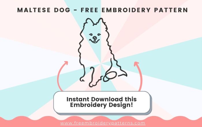 Maltese Dog Free Embroidery Design