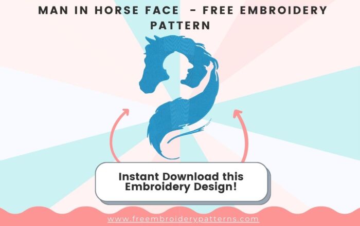 Man In Horse Face Free Embroidery Design