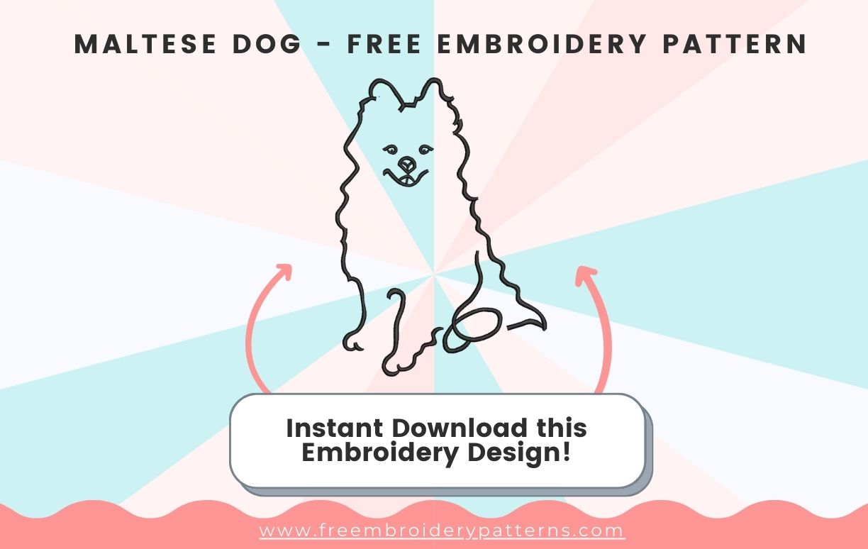 Maltese Dog Free Embroidery Design