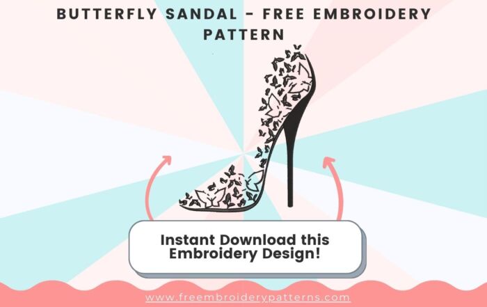 Butterfly Sandal Free Embroidery Pattern