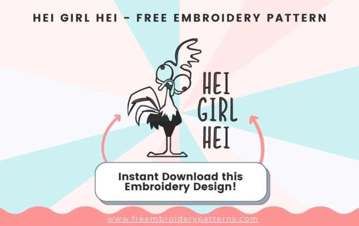 Hei Girl Hei Free Embroidery Pattern