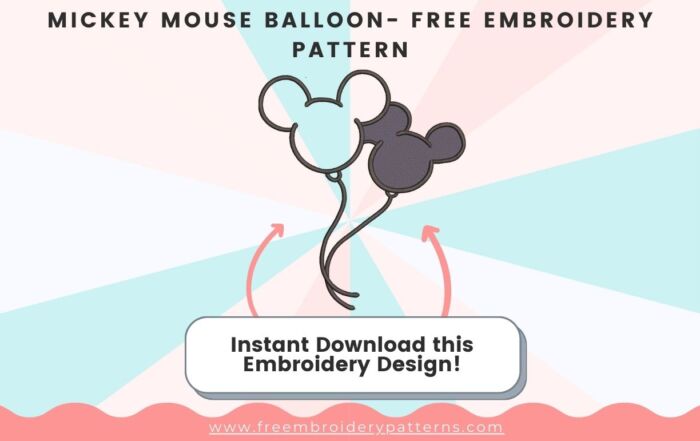 Mickey Mouse Balloon Free Embroidery Pattern