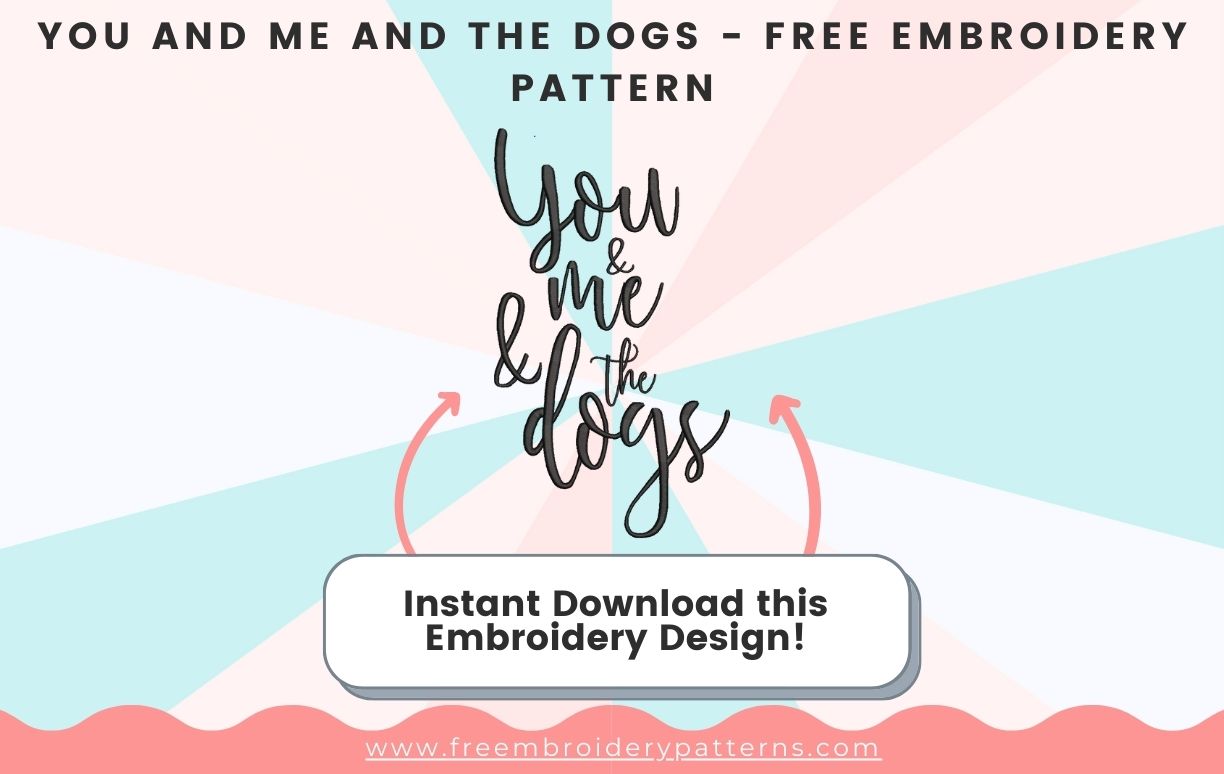 You And Me And The Dog Free Embroidery Pattern