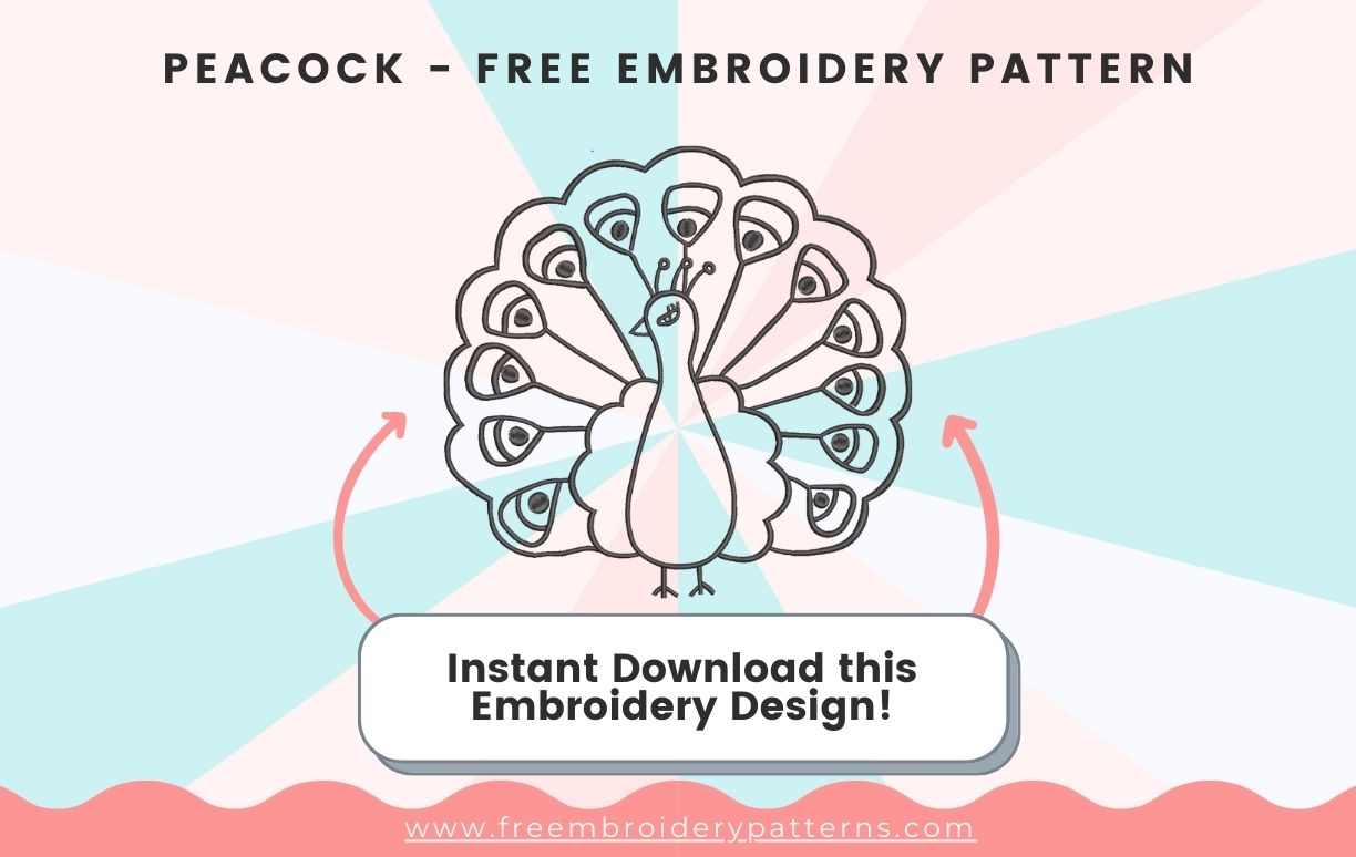 Cute Peacock Free Embroidery Pattern Cute Peacock Free Embroidery Pattern