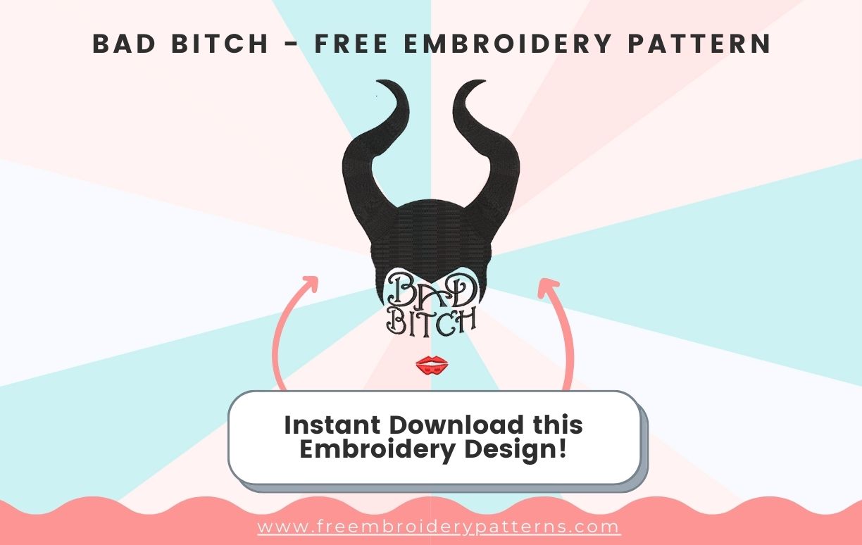 Bad Bitch Free Embroidery Pattern