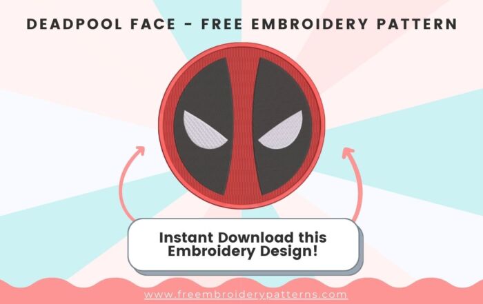 Deadpool Face Free Embroidery Pattern