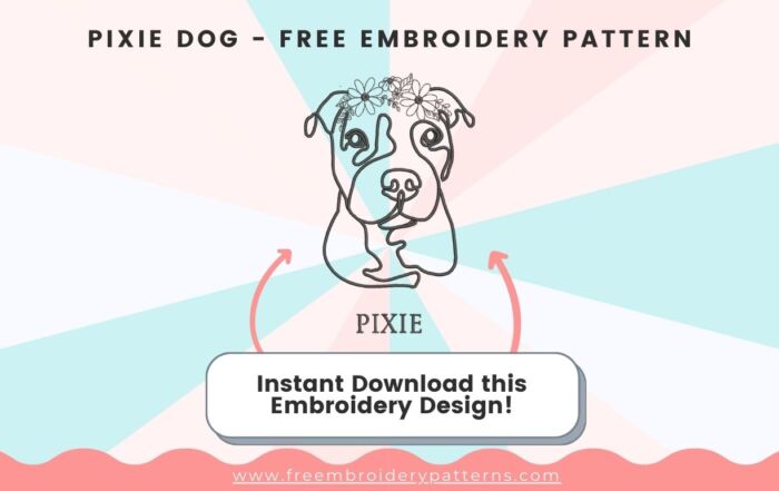 Pixie Dog Free Embroidery Pattern