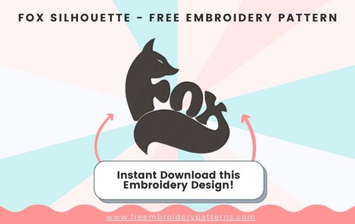 Fox Silhouette Free Embroidery Pattern