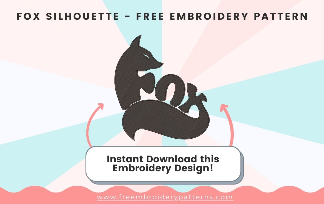 Fox Silhouette Free Embroidery Pattern