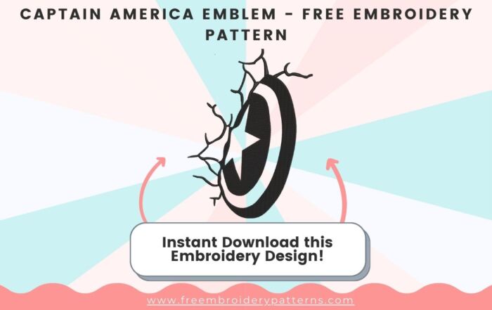 Captain America Emblem Free Embroidery Pattern
