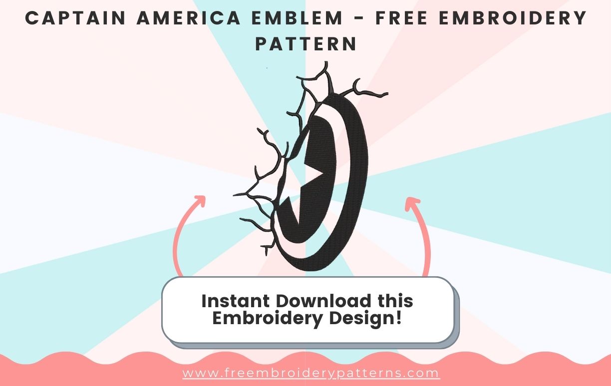 Captain America Emblem Free Embroidery Pattern